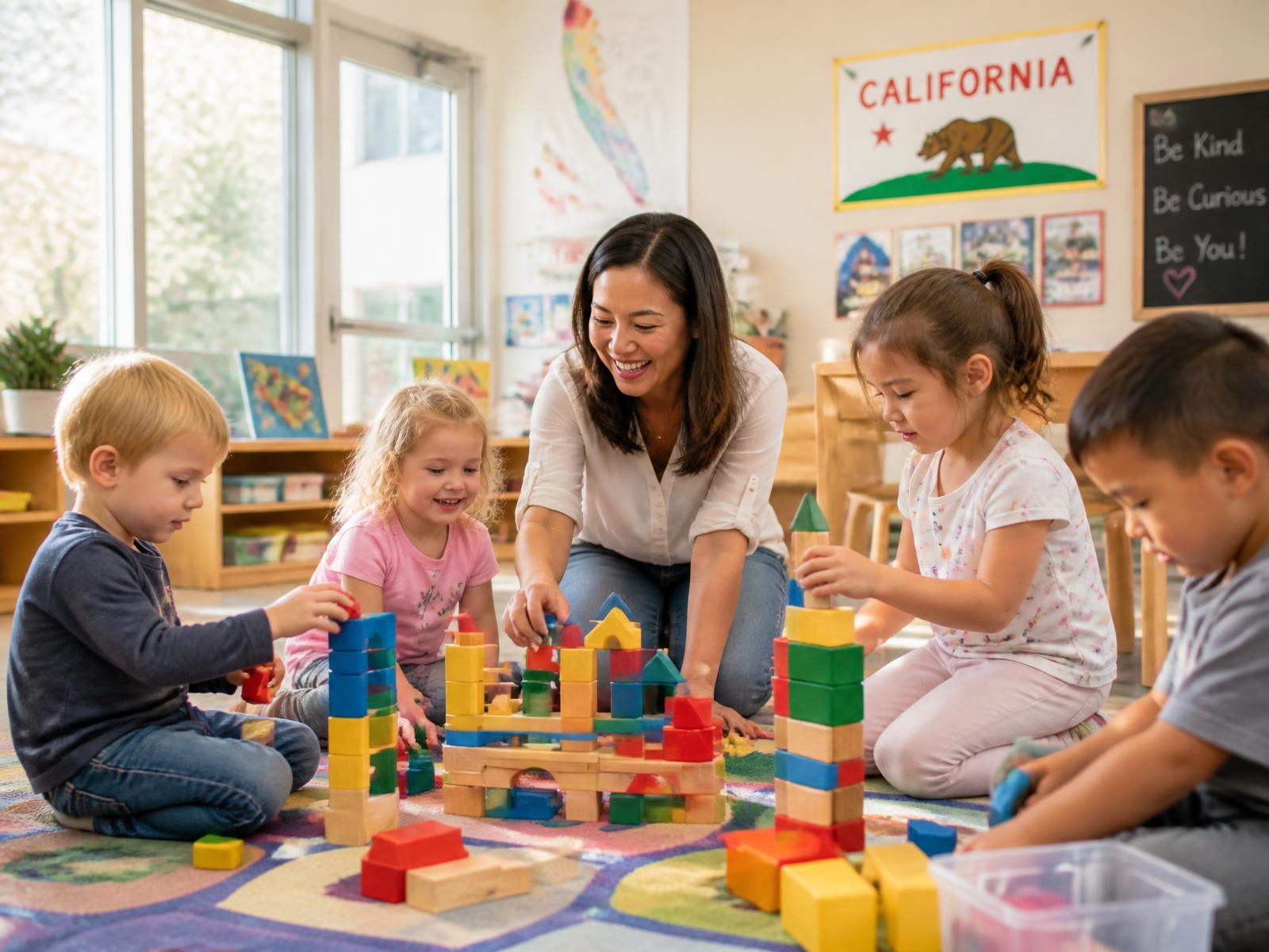 Bright classroom at Learn N' Play Academy in El Cajon with children playing